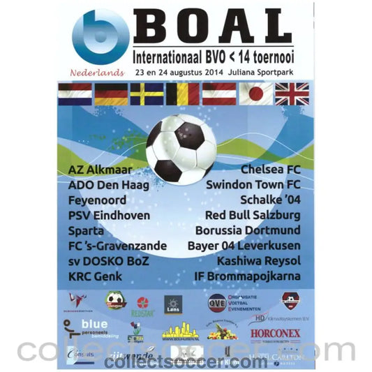 2014 - BOAL International Youth Tournament Official Programme in Dutch includes Chelsea and Swindon - Collect Soccer