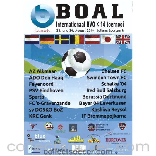 2014 - BOAL International Youth Tournament Official Programme in German includes Chelsea and Swindon - Collect Soccer