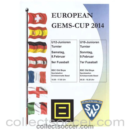 2014 European Gems Cup Official Programme Switzerland - Collect Soccer
