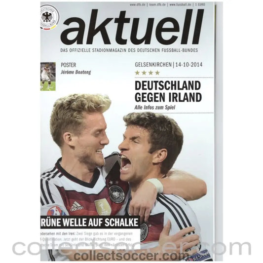 2014 Germany v Ireland Official Programme - Collect Soccer