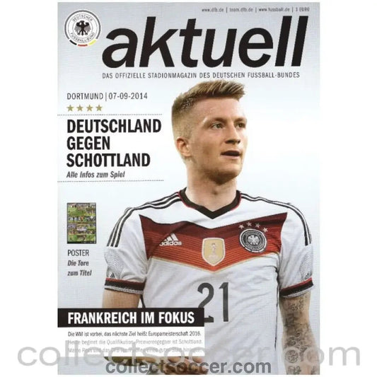 2014 Germany v Scotland Official Programme with Poster - Collect Soccer