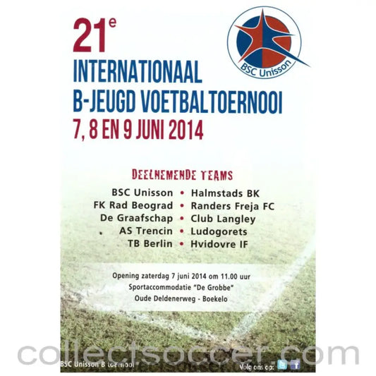 2014 Jeugd Youth Tournament Football Programme (Club Langley) - Collect Soccer