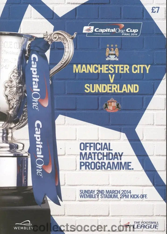 2014 League Cup Final Official Programme Manchester City v Sunderland - Collect Soccer
