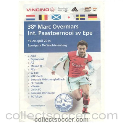 2014 Marc Overmars Youth Tournament Football Programme Celtic - Collect Soccer