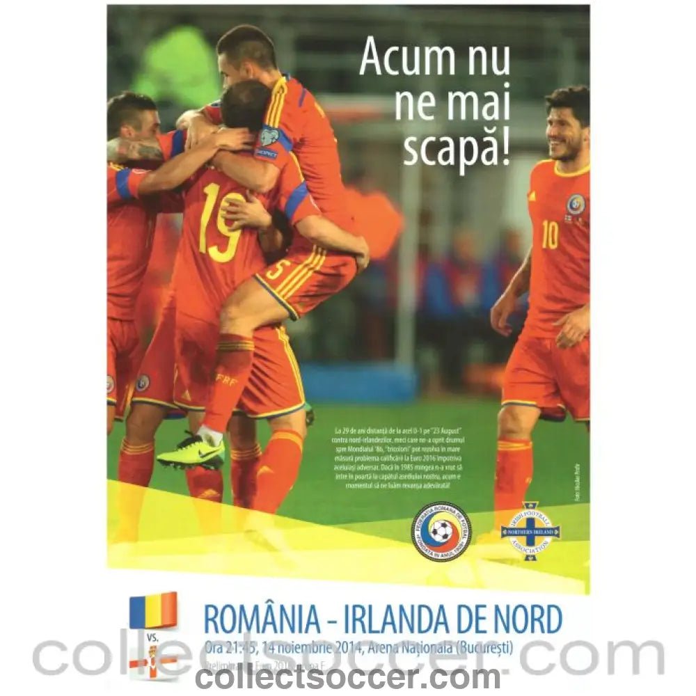 2014 Romania v Northern Ireland Official Programme - Collect Soccer