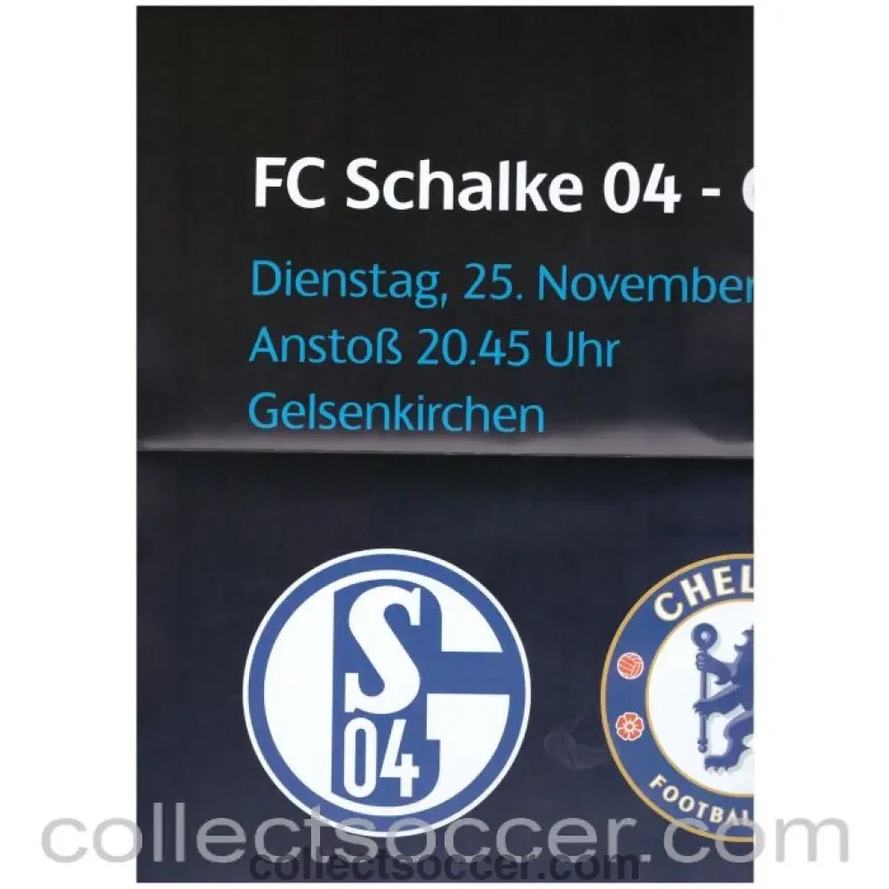2014 - Schalke v Chelsea Official Rare Poster 25/11/2014 - Collect Soccer