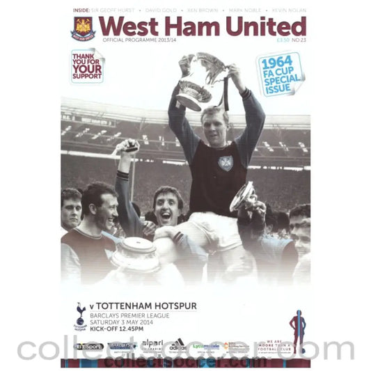 2014 West Ham United v Tottenham Hotspur Football Programme - Collect Soccer