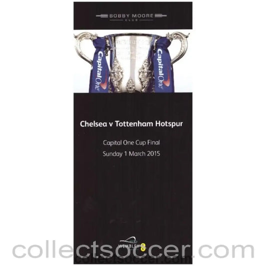 2015 Capital Cup Final Chelsea v Tottenham Hotspur VIP Menu - Collect Soccer