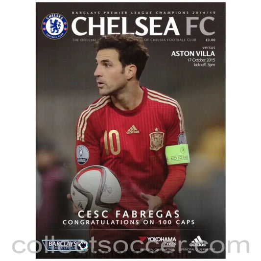 2015 Chelsea v Aston Villa Football Programme - Collect Soccer