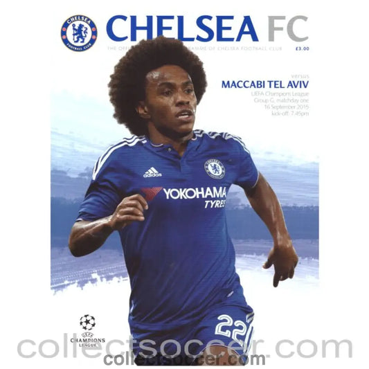 2015 Chelsea v Maccabi Tel Aviv Football Programme - Collect Soccer