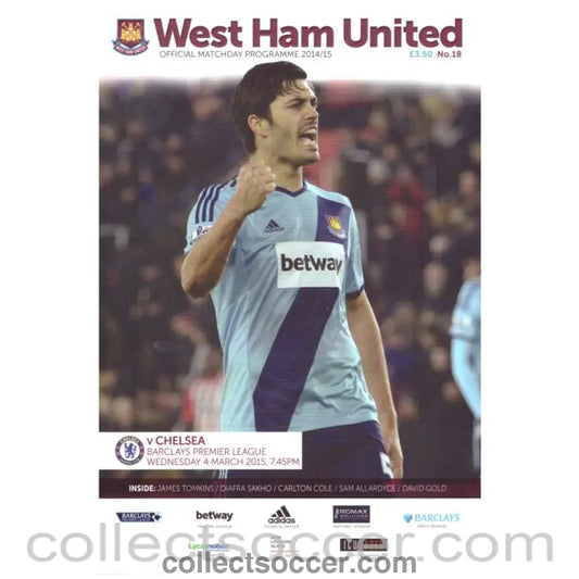2015 West Ham United v Chelsea Official Football Programme - Collect Soccer