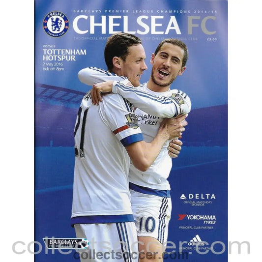 2016 - Chelsea v Tottenham Hotspur Football Programme 2/5/2016 - Collect Soccer