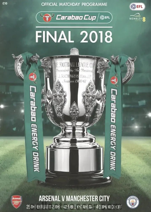 2018 League Cup Final Programme Arsenal v Manchester City - Collect Soccer