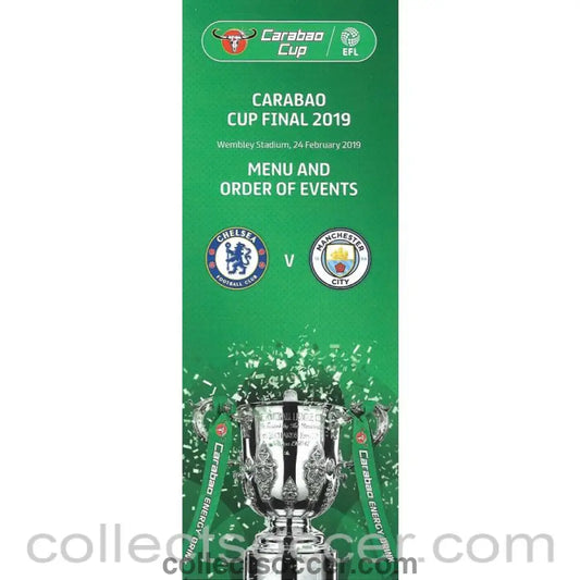 2019 Carabao Cup Final Rare Menu and Order of Events - Collect Soccer