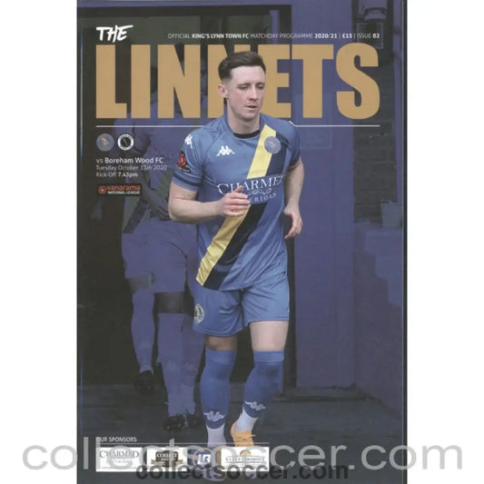 2020 - King's Lynn Town FC v Boreham Wood 13/10/2020 Football Programme - Collect Soccer