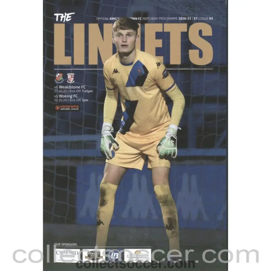 2020 - King's Lynn Town FC v Wealdstone 27/10 and Woking 31/10/20 Football Programme - Collect Soccer