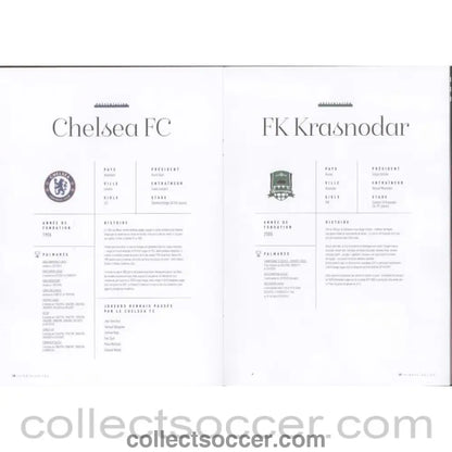 2020 - Rennes v Chelsea 24/11/2020 Official Programme also covers Rennes v Seville and Krasnodar - Collect Soccer