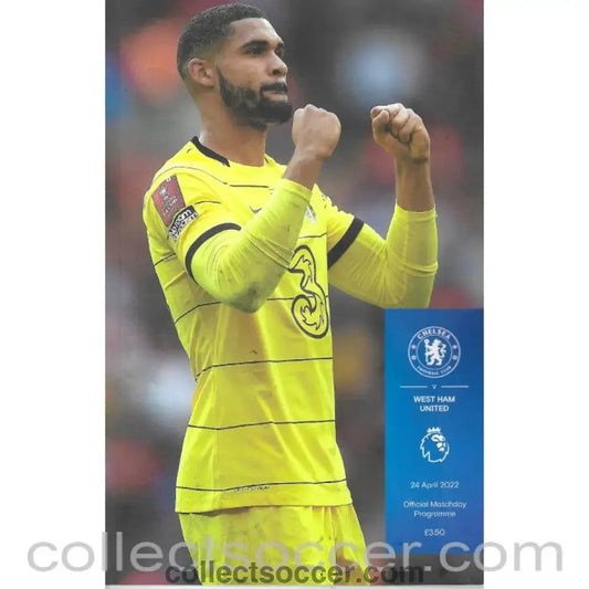 2022 - Chelsea v West Ham United 24/4/2022 Official Programme - Collect Soccer