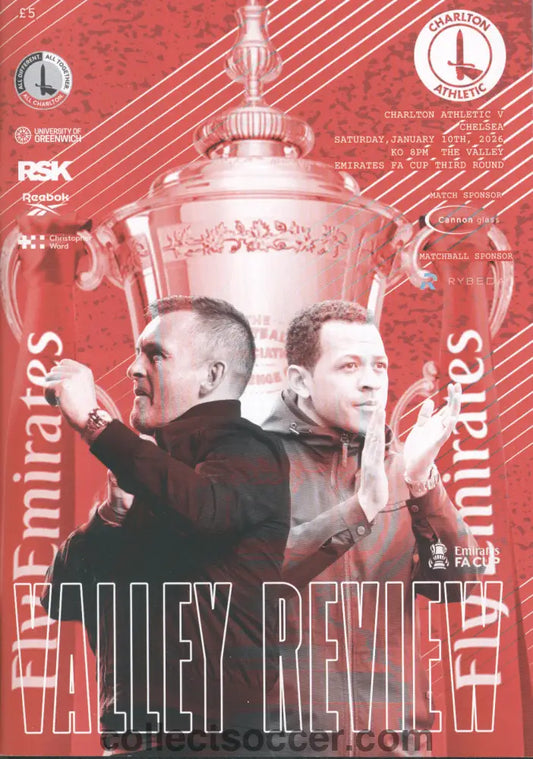 2026 FA Cup 3rd Round Charlton Athletic v Chelsea Programme + Original Teamsheet