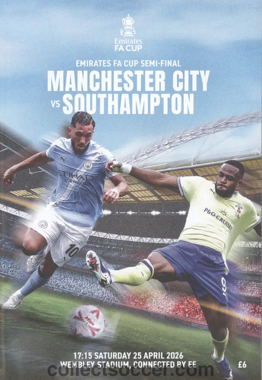 2026 FA Cup Semi-Final Programme Manchester City V Southampton