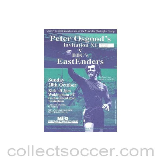 2002 - Peter Osgood's Invitation XI v BBC's East Enders official programme at Wokingham FC Ground 20/10/2002 - Collect Soccer