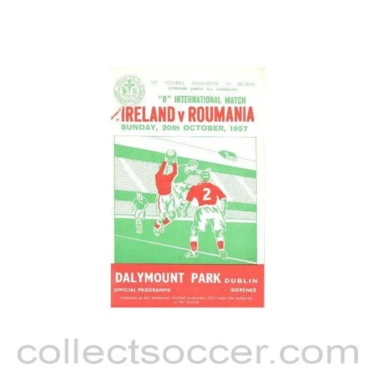 1957 - Ireland v Romania official programme 20/10/1957 - Collect Soccer