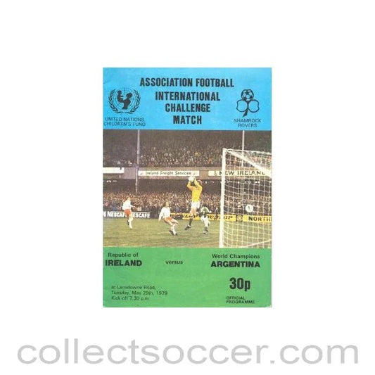 1979 - Ireland v Argentina official programme 29/05/1979 - Collect Soccer