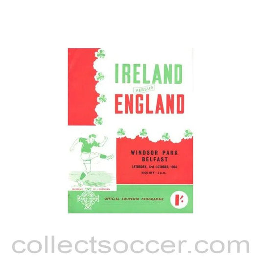 1964 - Ireland v England official programme 03/10/1964 - Collect Soccer