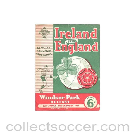 1958 - Ireland v England official programme 04/10/1958 - Collect Soccer