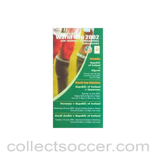 2002 - Ireland v Nigeria official programme 16/05/2002 - Collect Soccer