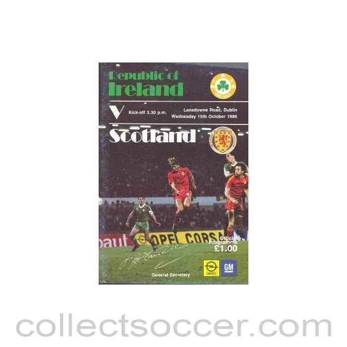 1986 - Ireland v Scotland official programme 15/10/1986 - Collect Soccer