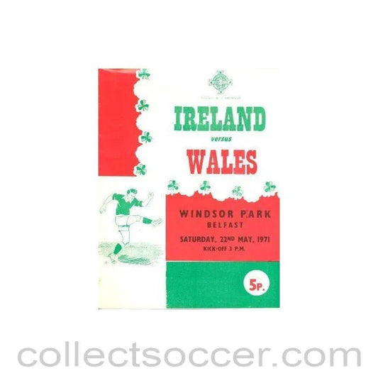 1971 - Ireland v Wales official programme 22/05/1971 - Collect Soccer