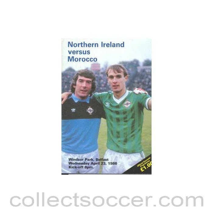 1986 - Northern Ireland v Morocco official programme 23/04/1986 - Collect Soccer