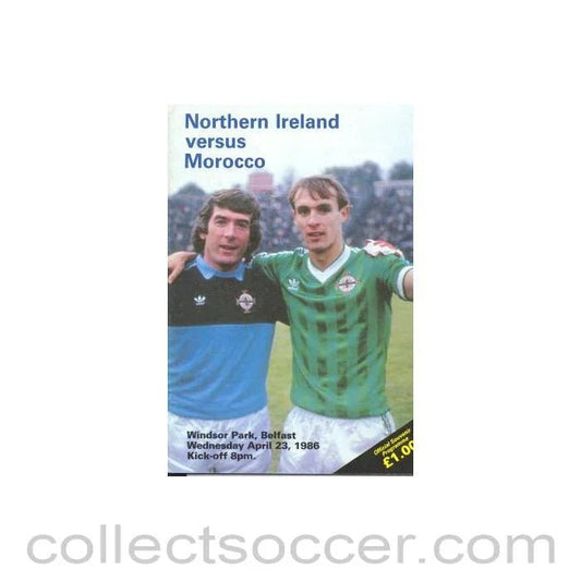 1986 - Northern Ireland v Morocco official programme 23/04/1986 - Collect Soccer