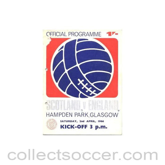 1966 Scotland v England official programme 02/04/1966 - Collect Soccer