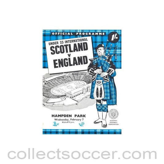 1968 Scotland v England official programme 07/02/1968 U23 - Collect Soccer