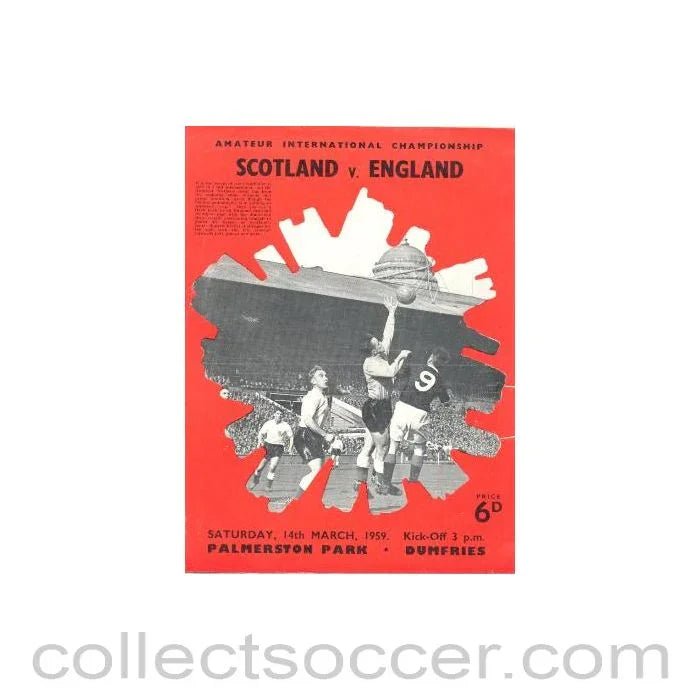 1959 Scotland v England official programme Amateur International 14/03/1959 - Collect Soccer