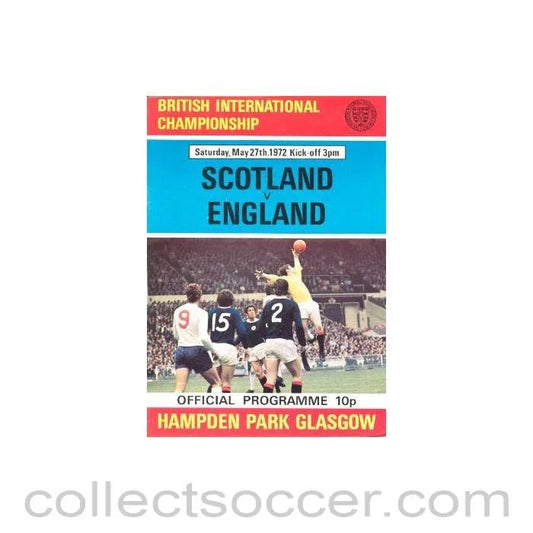 1972 Scotland v England official programme 27/05/1972 - Collect Soccer