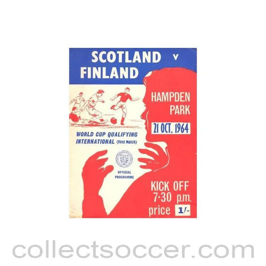1964 Scotland v Finland official programme 21/10/1964 - Collect Soccer