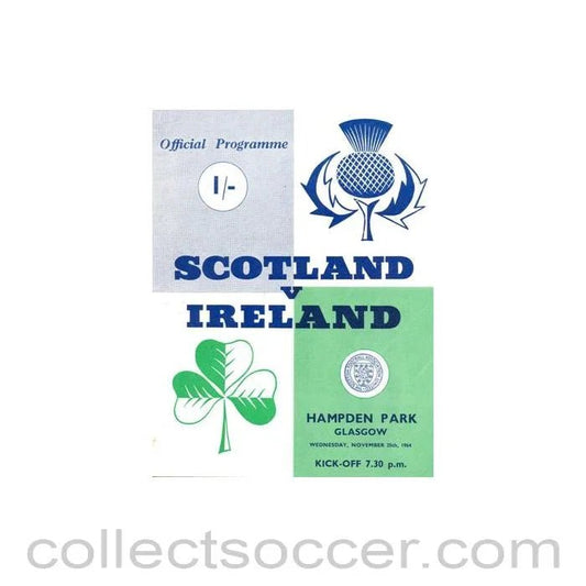 1964 - Scotland v Ireland official programme 25/11/1964 - Collect Soccer