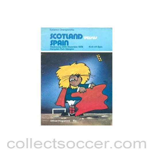 1974 Scotland v Spain official programme 20/11/1974 - Collect Soccer