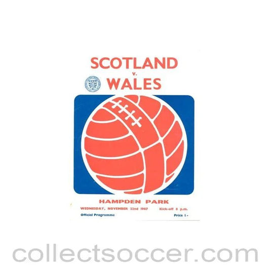 1967 Scotland v Wales official programme 22/11/1967 - Collect Soccer