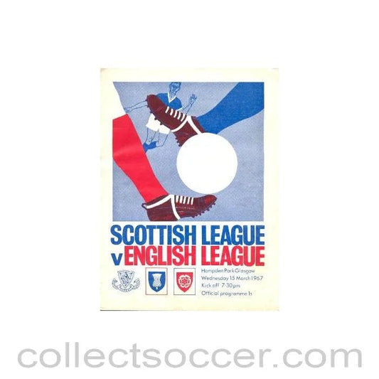 1967 Scottish League v English League official programme 15/03/1967 - Collect Soccer