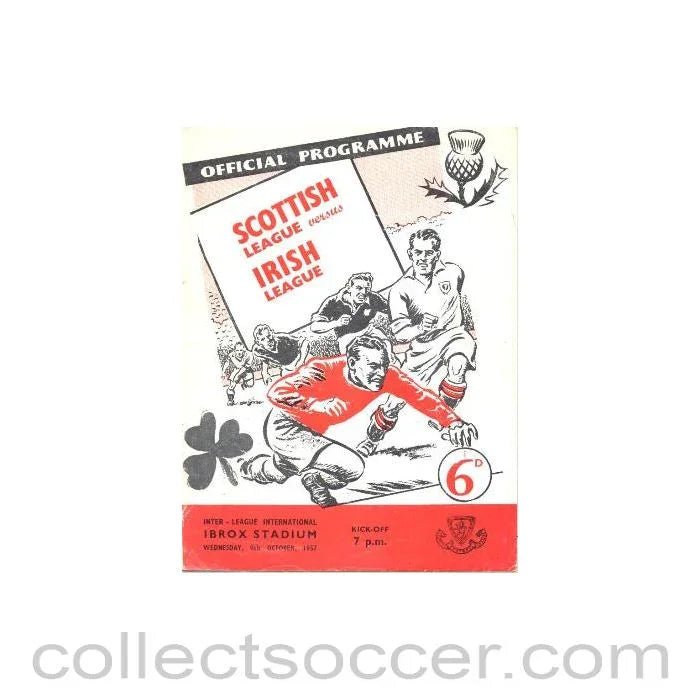1957 - Scottish League v Irish League official programme 09/10/1957 - Collect Soccer