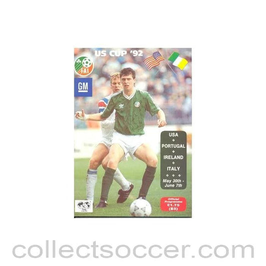 1992 - US Cup 1992 - USA, Ireland, Portugal and Italy official programme May 30th June 7th 1992 - Collect Soccer