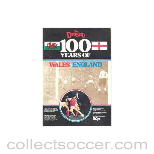 1984 - Wales v England official programme 02/05/1984, 100 Years Jubilee - Collect Soccer