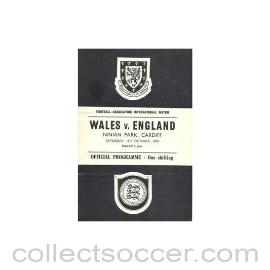 1959 - Wales v England official programme 17/10/1959 - Collect Soccer