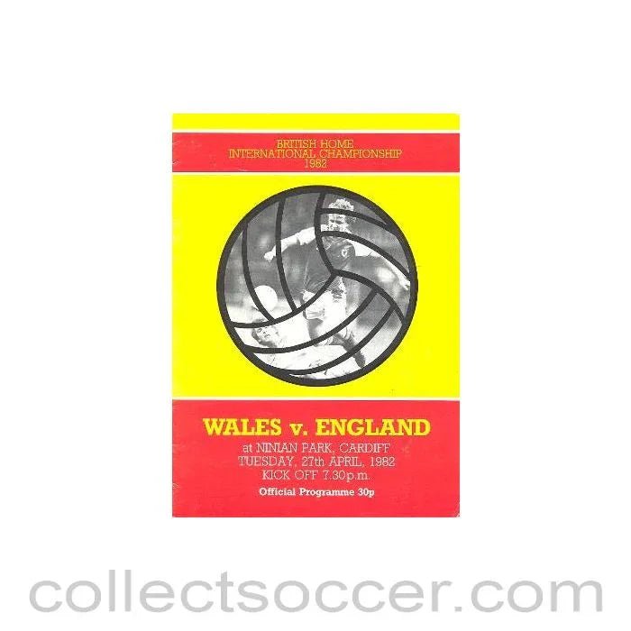 1982 - Wales v England official programme 27/04/1982 - Collect Soccer