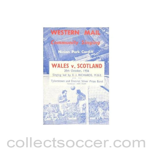 1956 - Wales v Scotland official programme 20/10/1956 - Collect Soccer