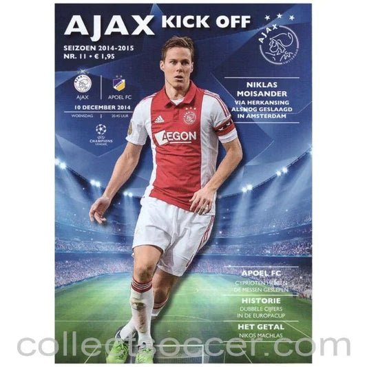 2014 Ajax v Apoel Official Programme - Collect Soccer